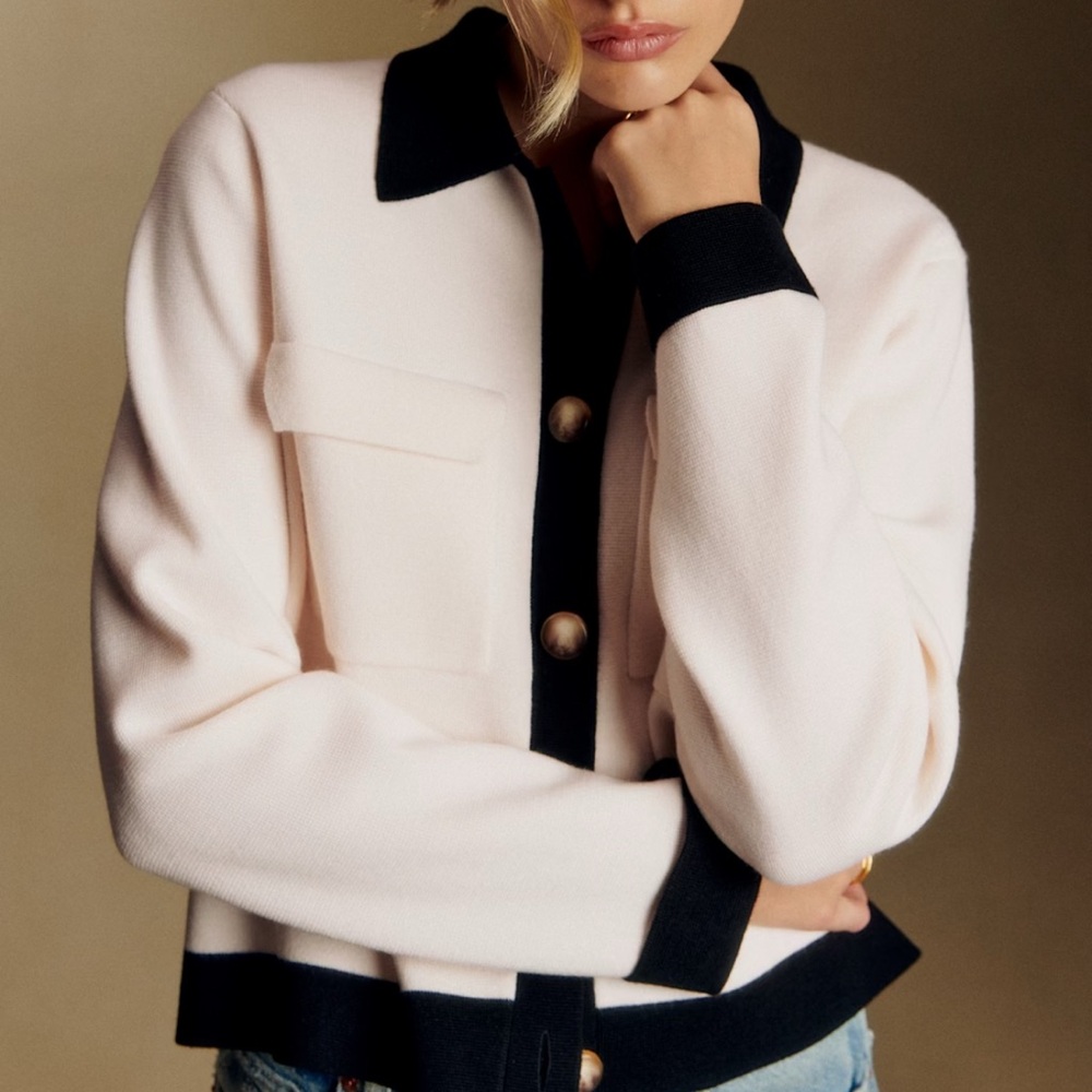 Sézane Ecru Betty Cardigan